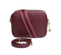 Alice Wheeler Soho Crossbody Bag, Burgundy Leather, Dual Compartments, Adjustable Straps