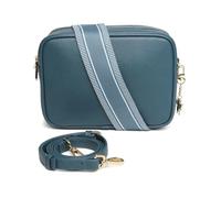 Alice Wheeler Soho Crossbody Bag, Teal Leather, Adjustable Strap