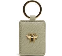 Alice Wheeler Vegan Leather Gold Bee Keyring Bag Charm - Pistachio