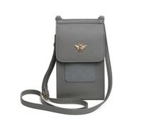 Alice Wheeler Vegan Leather Mini Bloomsbury Crossbody Phone Bag Bee (Slate)