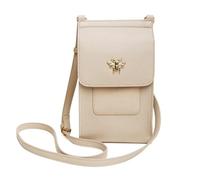 Alice Wheeler Vegan Leather Mini Bloomsbury Crossbody Phone Bag Bee (Stone)