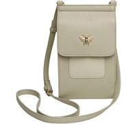 Alice Wheeler Vegan Leather Mini Bloomsbury Crossbody Phone Bag with Bee Detail - Compact Lightweight Messenger Bag with Card Holder - Women’s Small Crossbody (12 x 20 x 3 cm) (Pistachio)