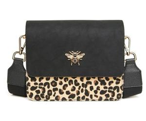 Alice Wheeler Vegan Leather Mini High-bury Crossbody Bag Bee (Leopard)