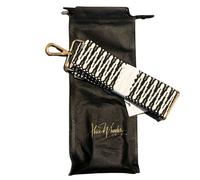 Alice Wheeler Zig Zag Black Cross Body Bag Strap with Gold Fittings
