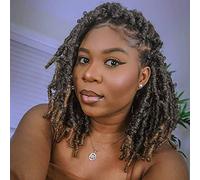 Alicequeenhair 7 Packs Butterfly Faux Locs Crochet Hair 30.5 cm Pre-Looped Distressed Locs Soft Locs Crochet Hair for Black Women Crochet Braids Hair (30.5 cm, 7 Packs, T27#)