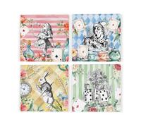Alices Adventures Ceramic Coaster Set - Wonderland Storybook Gifts - Square Set of Four (4) Coasters