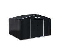 Alice's Garden (11 X 10Ft) 10.85M² Metal Garden Shed - Boulonnais Grey And White - Tool Shed With Single Latch Door Ground Fixing Kit Supplied