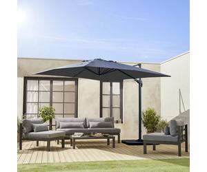 Alice's Garden Square Cantilever Parasol 3X3M - Falgos - Grey