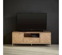 Alice's Garden Sweeek - 120Cm Tv Unit 2 Cupboard Herringbone 1 Drawer Budapest Natural 120X40X45 Cm