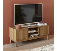 Alice's Garden Sweeek - 120Cm Tv Unit Wooden Effect 2 Doors Dune Natural 120X39X48 Cm