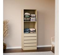 Alice's Garden Sweeek - Modular Open Wardrobe Drawer And Shelf Unit Modulo Natural 60X45X180 Cm