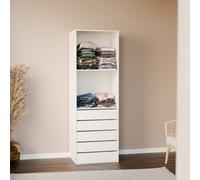Alice's Garden Sweeek - Modular Open Wardrobe Drawer And Shelf Unit Modulo White 60X45X180 Cm