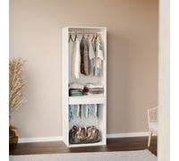 Alice's Garden Sweeek - Modular Open Wardrobe Rail Unit Modulo White 60X45X180 Cm