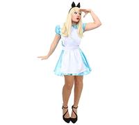 Alice's Wonderland Costume Adults - World Book Day Costume for Women - Blue Dress With Apron, Black Headband