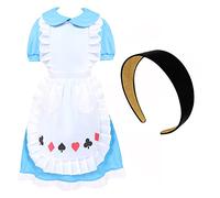 Alice's Wonderland Dress - Medium - With Headband Dress Costume for Children Perfect for World Book Day - Parties and Events