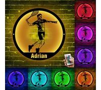 ALICESER Personalized Tennis Player Neon Sign, Custom Metal Name LED Night Light USB Powered Remote Control Switch 16 Color Change Lamp for Tennis Lover Xmas Kid Children Gift (Style 6)