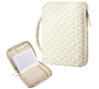 Aliceset 10.2"x7.9"x2.1" Large Bible Cover Case for Women Colorful Floral Quilted Cotton Bible Carrying Cases Protective Bag with Handle and Zippered Pocket for Christian Study Church Gifts