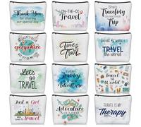 Aliceset 12 Pcs Travel Gifts for Women Travel Zipper Makup Cosmetic Organizer Bag Gifts for Birthday Christmas International Travelers Female Friend Daughter Mom Sister