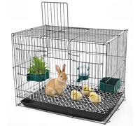 Aliceset 15.7 x 12 x 12 Inches Chicken Brooder Box with Mesh Design, Includes Matching Tray, Foot Mat, Food Box and Water Dispenser for Small Coop, Baby Chicken, Quail, Rabbit Supplies