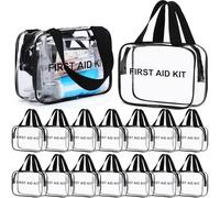 Aliceset 16 Pcs Mini Empty First Aid Kit Bag Bulk Waterproof Clear Small Medical Case Travel Medicine Pouch Bag Plastic Storage Organizer for Travel, Outdoor, Home, Office, Camping, Hiking, Car