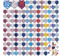 Aliceset 180 Pcs 4th of July Dog Bandanas Bulk Patriotic Dog Bandanas Independence Day Pet Scarf Bibs Soft Triangle Scarf Flag Neckerchief Adjustable Holiday Scarves for Small and Medium Pet