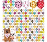 Aliceset 180 Pcs Dog Bandana Bulk Paw Print Bandanas for Dog Cute Scarf Bibs Soft Pet Triangle Scarf Adjustable Holiday Costume Neckerchief for Boy and Girl, Small and Medium Pet