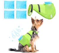 Aliceset 2 Pcs Dog Cooling Vest with 4 Recyclable Ice Pack Summer Outdoor Dog Cooling Harness Pet Adjustable Jacket Cooler(Medium)