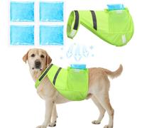 Aliceset 2 Pcs Dog Cooling Vest with 4 Recyclable Ice Pack Summer Outdoor Dog Cooling Harness Pet Adjustable Jacket Cooler(Large)