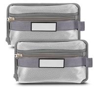 Aliceset 2 Pcs Tactical Pouch Admin Pouch Tactical Bag Insert Panel Organizer with Writable Patches, Molle Panel Accessories Utility Storage Pocket Accessories with Hook Fasteners(Gray)