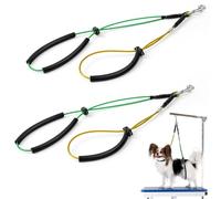 Aliceset 2 Sets No Sit Pet Haunch Holder Dog Grooming Restraint Harness Leash Adjustable Wash Choker with Loop Noose for Grooming Table Arm Dog at Home for Small/Medium, Yellow Green