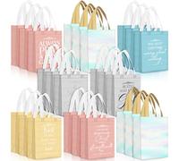 Aliceset 24 Pcs Reusable Christian Gift Bags Bulk with Handle Medium Size Bible Verse Religious Gift Bags for Fathers Day Welcome Church Visitors Baptism Wedding Party Favors(Multicolor)