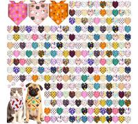 Aliceset 240 Pcs Summer Bandana for Dog Bulk Pack Assorted Paw Pattern Kerchief Set Bibs Triangle Pet Scarf Soft Gift Daily Cat Costume Accessories for Small Medium Puppy Adoption Party Favor Shelter