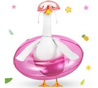 Aliceset 3 Pcs Pink Summer Porch Goose Outfit Hawaiian Luau Lawn Goose Cloth Costume Poseable Porch Geese Wings Pool Float Swim Goggles Patio Yard Outdoor