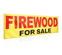 Aliceset 3 x 8 ft Firewood for Sale Banner Advertising Firewood Sign with Grommets Polyester Large Weather Resistant Visibility Text for Firewood Sale Warehouse Farm Campground Resort Outdoor Bazaar