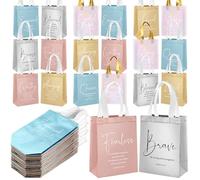 Aliceset 40 Pcs Christian Gift Bags Bulk Inspirational Bible Verse Religious Bags Reusable Non Woven Handbag for Family Church Welcome Baptism Wedding Thanksgiving Christmas God Blessed(Colorful)