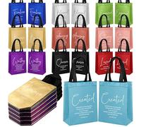 Aliceset 40 Pcs Christian Gift Bags Bulk Inspirational Bible Verse Religious Bags Reusable Non Woven Handbag for Family Church Welcome Baptism Wedding Thanksgiving Christmas God Blessed(Mixcolor)