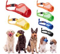 Aliceset 6 Pcs Dog Muzzle, Basket Air Mesh Muzzles Breathable Adjustable Full Coverage Dog Muzzle Cover for Small Medium Large Dogs (5 Sizes), Grooming Anti Biting, Training Walking