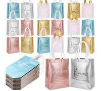 Aliceset 60 Pcs Easter Christian Gift Bags Bulk Inspirational Bible Religious Bags Reusable Handbag for Mom Dad Church Holiday (Colorful)