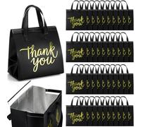 Aliceset 80 Pcs Thank You Insulated Take Away Bags for Food Delivery Bulk Thermal Insulation Bag for Hot Cold Food Coffee Milk Tea Fresh Seafood Cooler Pizza Catering Restaurant Grocery