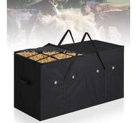 Aliceset Hay Bale Bag 44 x 18 x 22 Inch Extra Large Hay Bale Storage Bag, Top Slow Feeder Belt Design, Oxford Cloth Heavy Duty Tote Container for Horses, Goats, Sheep, Donkeys, Barns and Stables
