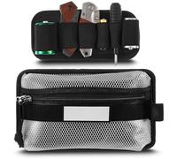 Aliceset Tactical Mesh Zipper Pouch and Elastic EDC Organizer Panel Set, Modular EDC Tool Organizer with Insert Panel, Gear Utility Storage Pocket for Backpack Bag Hook and Loop