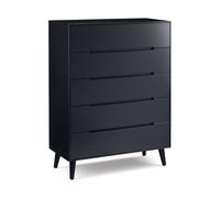 Alicia - 5 Drawer Chest - Grey - Wooden - Happy Beds
