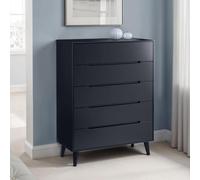 Alicia Black Midi Chest - 5 Drawer