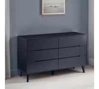 Alicia Black Wide Chest - 6 Drawer