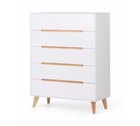 Alicia 5 Drawer Chest - White