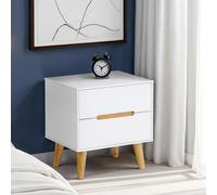Alicia White Bedside Cabinet - 2 Drawer