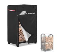 Alickwang 17 Inch Firewood Rack Cover,Heavy Duty 600D Waterproof Outdoor Firewood Storage Rack Cover,Wood Rack Cover for 2-Tiers Small Log Holders for Firewood.(14" D x 17" W x 30" H,Cover Only)