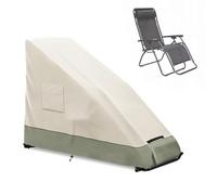 Alickwang Zero Gravity Chair Cover,Outdoor Heavy Duty 600D Waterproof Zero Gravity Lounge Chair Cover,Patio Folding Zero Gravity Recliner Cover.Beige & Green,39" L x 26" W x 45" H.