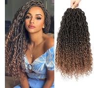 Alicoco Goddess Locs Crochet Hair 14 Inch 8 Packs Faux Locs Crochet Hair for Women Boho Soft Locs Crochet Braids Pre Looped Crochet Braids with Ends