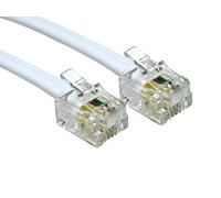 ALIDA SYSTEMS ® - ADSL Cable - Premium Quality/Gold Plated Contact Pins/High Speed Internet Broadband/Router or Modem to RJ11 Phone Socket or Microfilter/White (White, 10m)